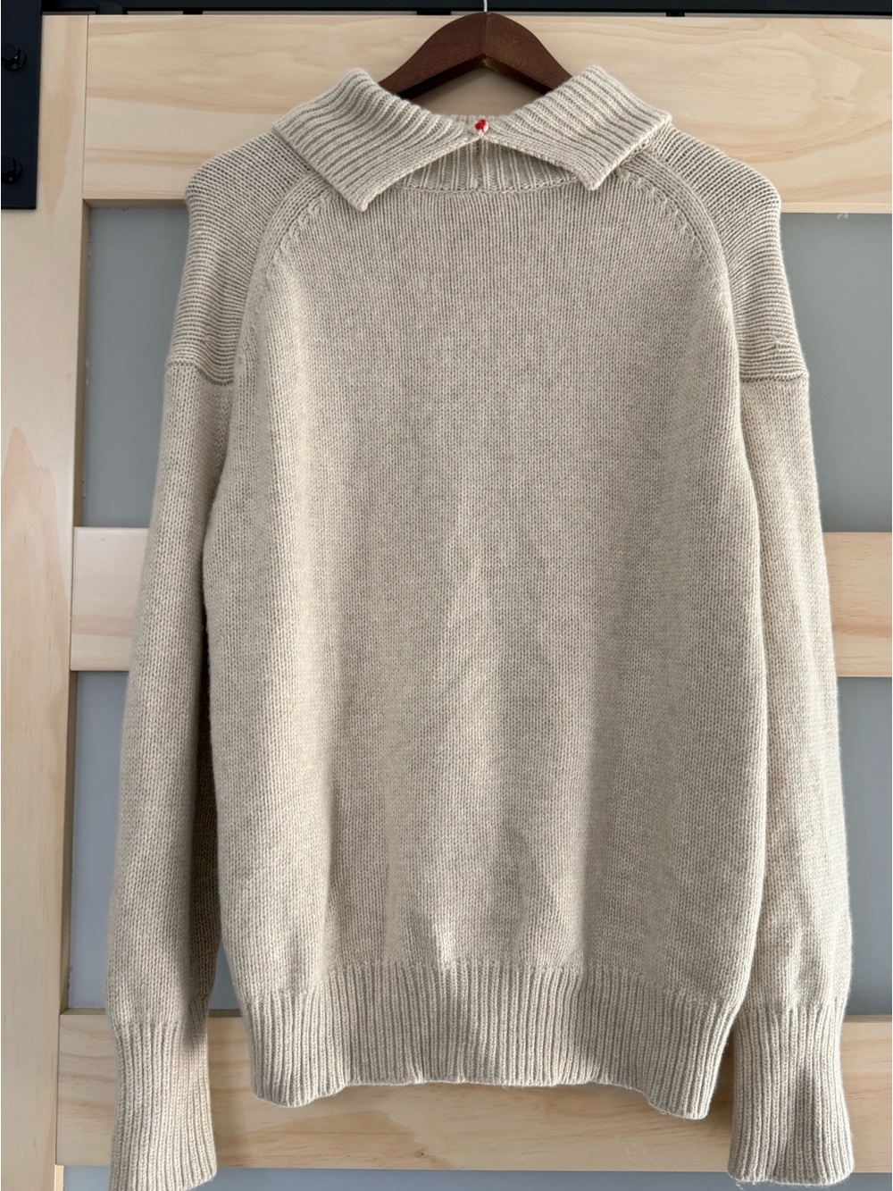 Alex Mill Women’s S Merino Wool Blend Sailor Collar Sweater Beige Neutral
